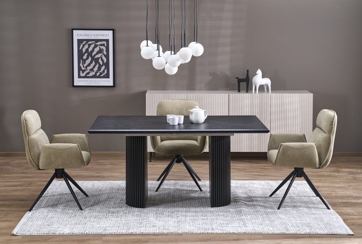 Extendable Dining Table Noir Oak
